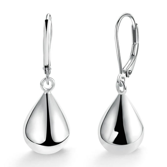 Alexcraft Sterling Silver Teardrop Leverback Dangle Earrings for Women