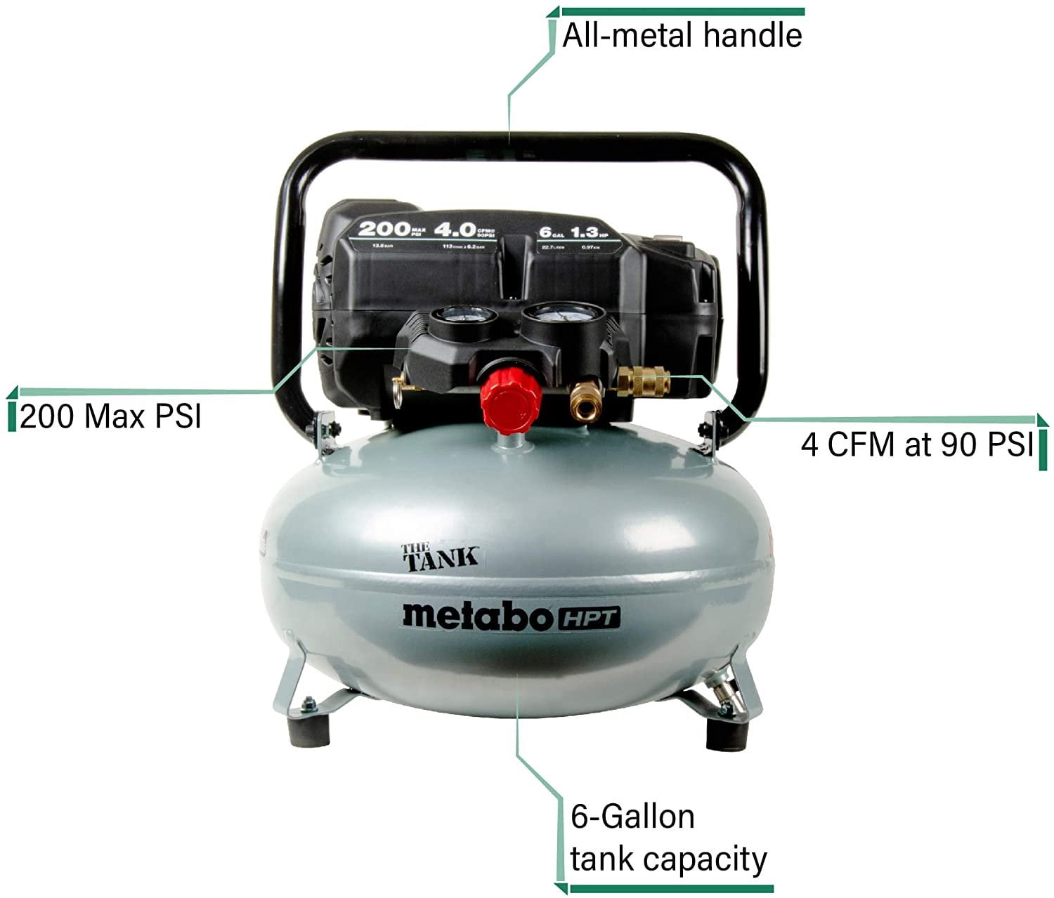 Metabo HPT EC914S THE TANK 200 PSI Pancake Air Compressor 6 gal