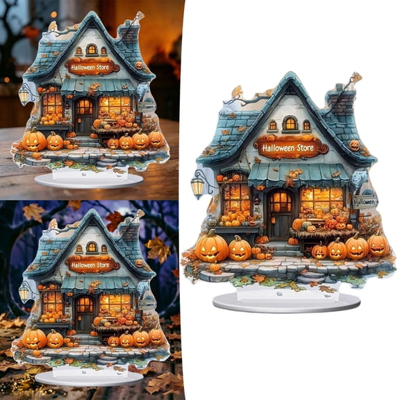 Ailezt Halloween Decor Halloween Pumpkin 2D Acrylic Bedroom Desktop For Halloween Party Indoor