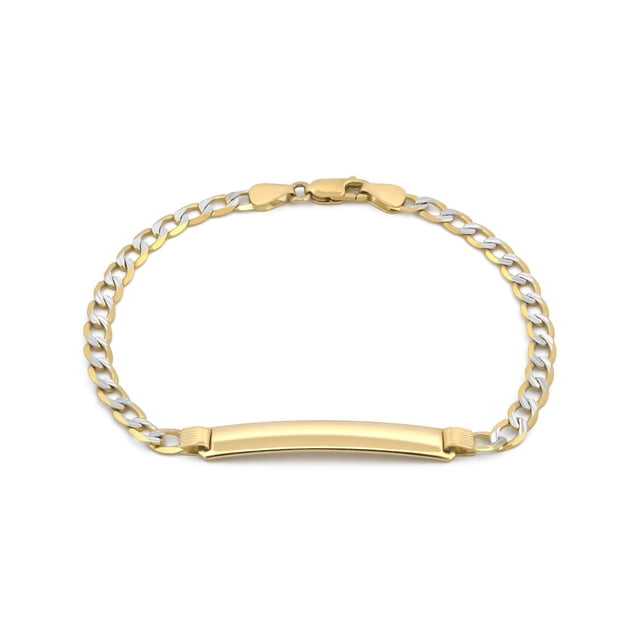 Esclava Barbada Diamantada 21 cm 5 mm Oro Sólido 14k