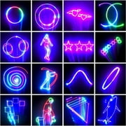 DJ Party Lights, 3D Animation RGB Stage Lighting, DMX512 Music Sound Activated Disco Projector Lights, Remote Control Beam Effect Scan Light for Bar Wedding Nightclub Live Show