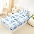 thumbnail image 4 of jejeloiu Kawaii Bow Tie Twin Sheet Sets,Blue Cherry Print Bedding For Girls Teens 3pcs, 4 of 6