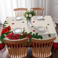 thumbnail image 3 of Christmas Cardinal Table Cloth Waterproof Tablecloths, Winter Xmas Poinsettia Holly on Linen Tablecloth Dining Table Cover for Kitchen Party Tabletop Outdoor, Rectangle Tablecloth 60x102 Inch, 3 of 9