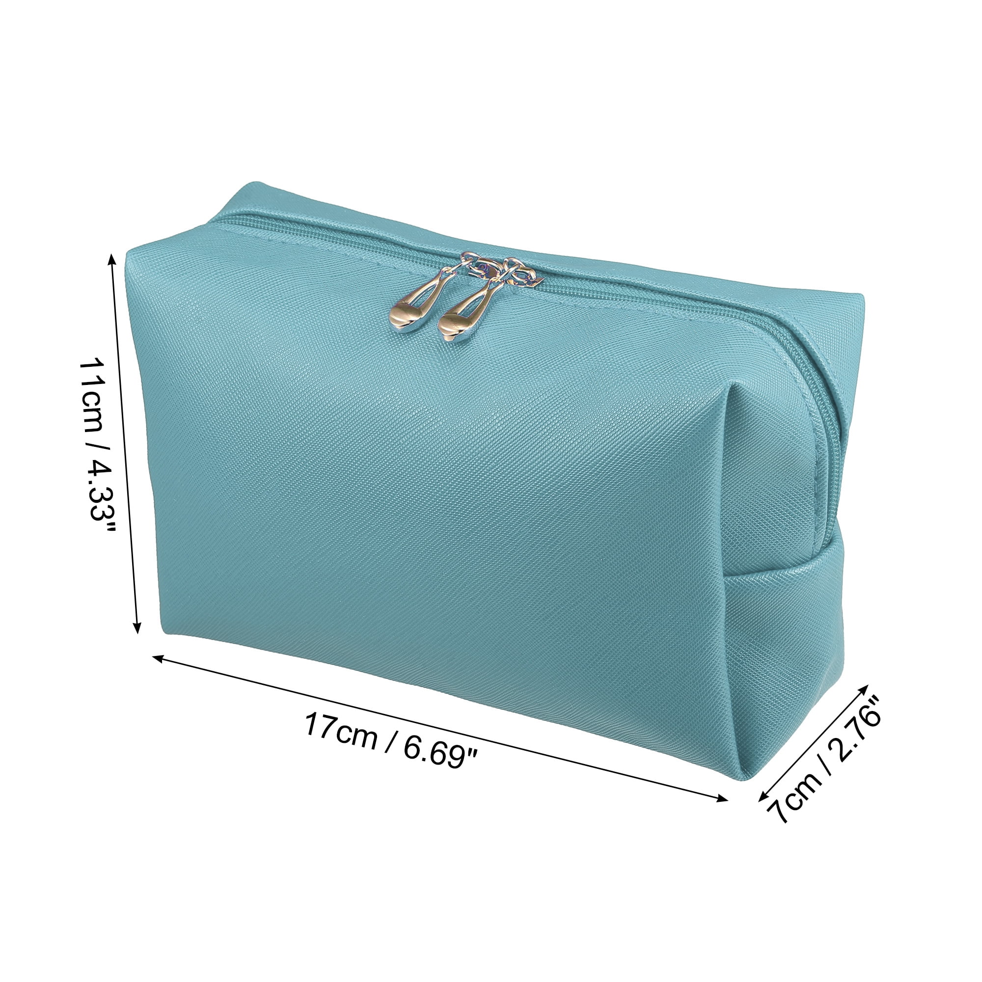 Unique Bargains Floral Makeup Bag Zipper Flower Cosmetic Pouch Blue