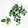 thumbnail image 1 of Planta de tapiz de pared verde artificial | Vegetación de plástico 3D realista para la decoración de paredes interiores | Panel flexible de hojas sintéticas de tres horquillas | 60cm x 36cm | 84, 1 of 7