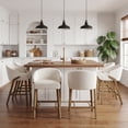 thumbnail image 6 of Guyou Modern Bar Stools Set of 2, 26" Counter Height Bar Stools with Footrests, Linen Upholstered Kitchen Island Chairs for Dining Rooms, Kitchens, and Bars, Beige, 6 of 11