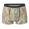 thumbnail image 6 of Men's Boxer Briefs, Golden Paisley Soft Comfy Mens Underwear Boxer Briefs Breathable With Widen Waist, 6 of 7