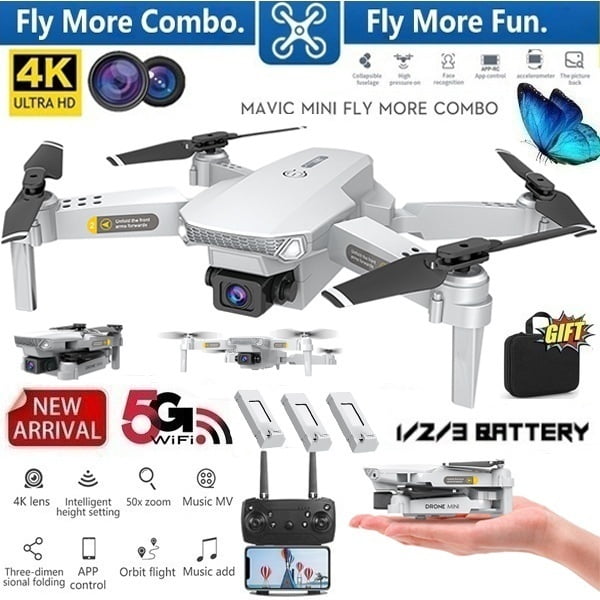 Drone X Pro WIFI FPV 1080P HD Camera 3 Batteries Foldable Selfie RC Quadcopter @ 