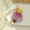 thumbnail image 1 of Llavero del árbol de Navidad | Decoración navideña tejida a mano de algodón colorido | Adorno festivo 3D con anillo y cadena metálica | Accesorio ligero de regalo 12x8x3 cm, 1 of 6