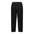 thumbnail image 4 of Huesdet Women's Capri Pants Wide Leg Plus Size Lightweight Casual Loose Sweatpants Hiking Walking(Black,S), 4 of 5