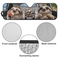 thumbnail image 6 of XYZCANDO Sloth Windshield Sun Shade for 1997-2017 Jeep Wrangler Rubicon Sahara TJ JK JKU 2/4 Doors Sunshade Sun Visor for UV Rays & Heat Protection 51.57 in *16.14 in, 6 of 7