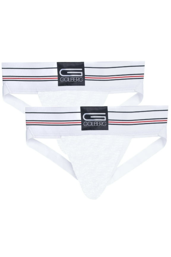 Men's Athletic Jockstrap Supporters with Elastic, 2 Pack (Large)