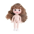 thumbnail image 2 of Muñeca BJD de 21 cm con maquillaje, juego de simulación, cabello liso interactivo 3D Estilo a, 2 of 9