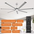 thumbnail image 5 of Parrot Uncle Industrial 84" Silver Large Ceiling Fan with LED Lights and Remote Control, 5 of 16