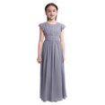 thumbnail image 3 of iEFiEL Girls Ruffles Bridesmaid Prom Gown Party Long Flower Girl Dress Gray 14, 3 of 7