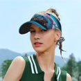 thumbnail image 5 of Daiia Vintage Colorful Patterned Dolphin Pattern Sport Sun Visor Hats Visor Cap Adjustable Empty Top Baseball Cap Cotton Ball Caps for Women and Men, 5 of 7