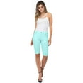 thumbnail image 4 of COUVER Women Ultra Stretchy Classic 5 Pocket Jeggings Bermuda Shorts Turquoise S, 4 of 8