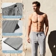 thumbnail image 6 of U2SKIIN Mens Cotton Pajama Pants, Soft Lounge Pant with Pockets Lightweight Sleep Pj Bottoms,(Dark Grey Mel,L), 6 of 6