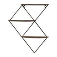 thumbnail image 6 of Diamond Wall Mounted Shelf with Wood and Metal Frame for Home Decor - 3 Tier Hanging Storage Organizer for Books - Wall Organizer for Living Room, Bedroom, Office or Entryway - 21", Brown & Black, 6 of 10