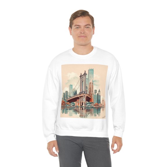 Brooklyn Bridge Wanderlust Unisex Heavy Blend Crewneck Sweatshirt