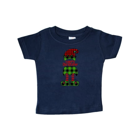 

Inktastic Merry Christmas Elf in Red and Green Plaid Gift Baby Boy or Baby Girl T-Shirt