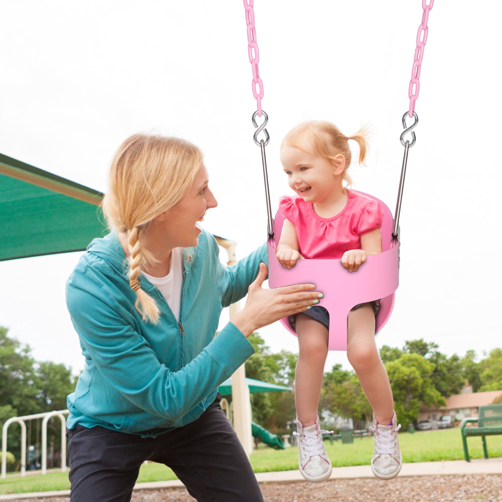 Ktaxon Outdoor Highback Bucket Toddler Swing Set, Infant Swing