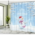 thumbnail image 5 of Ambesonne Christmas Shower Curtain, Snowy Winter Noel, 69"Wx84"L, White Blue, 5 of 5