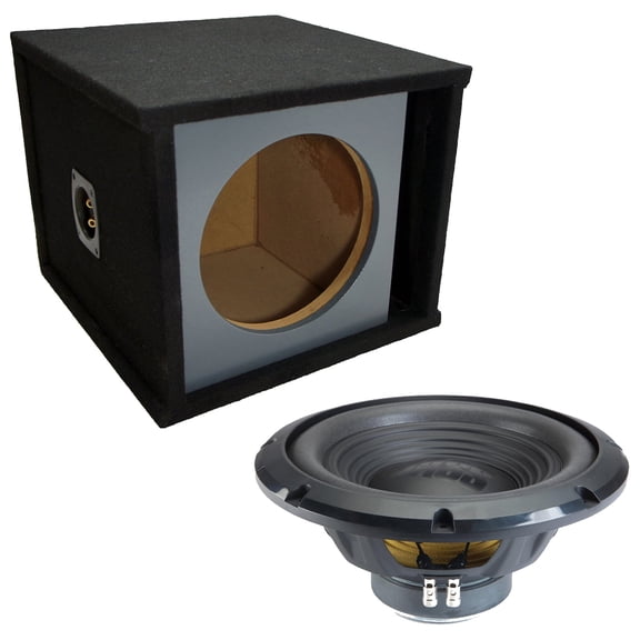 Alpine Slot Paintable Baffle Vented Single 12" W12S4 Loaded Subwoofer Sub Box Enclosure 250W RMS 4 Ohm