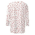 thumbnail image 6 of Mifsaly 3/4 Sleeve Valentines Shirt Women Bow Print Crewneck Blouse Heart Graphic Pullover Tops Girlfriend Gifts Loose T-Shirts Fashion Spring Summer Outfits XL, 6 of 7