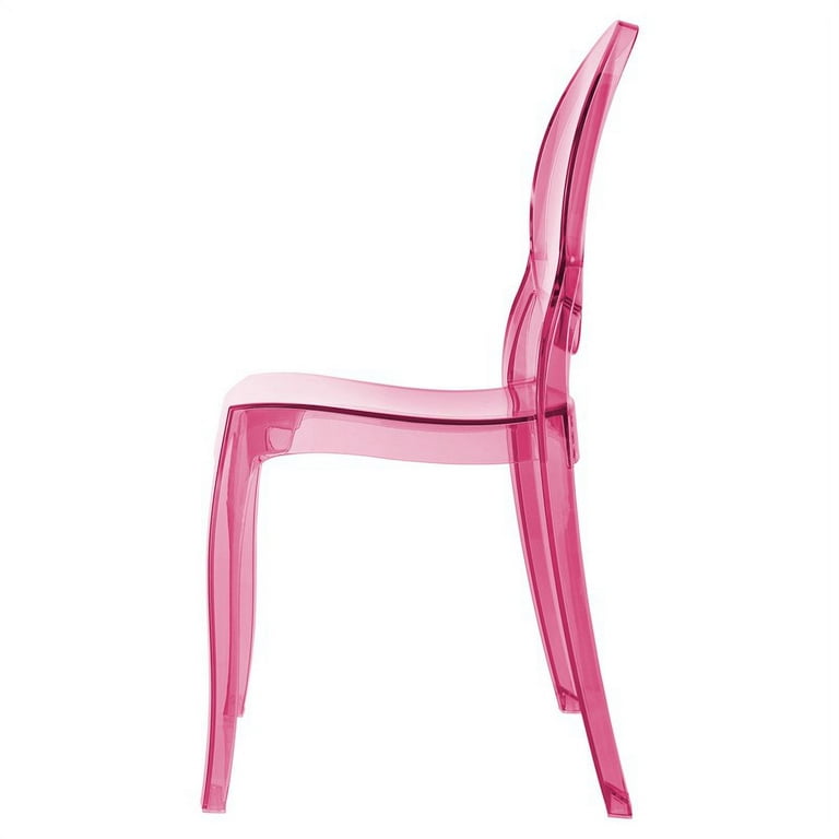 Pemberly Row Contemporary Kids Chair in Transparent Pink Walmart