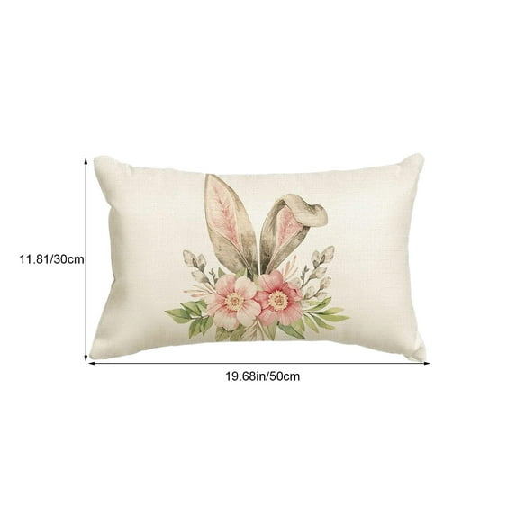 Tyidzon Easter Bunny Decorative Throw Pillow Cover 12 x 20 Inch Rectangular Rabbit Easter Pillow Cases, Couch Cushion Case for Outdoor Home Decor