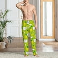 thumbnail image 2 of Susaid Green Apple Print Mens Pajama Pants Set Sleep & Lounge Pants, PJ Bottoms with Pockets and Button Fly-Medium, 2 of 6