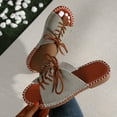 thumbnail image 2 of Xfvqtps Slide Sandals for Womens Flat Lace up Canvas Non Slip Beach Summer Sandals Gray, 2 of 9