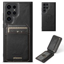 Wallet Case for Samsung Galaxy S22 Ultra, Compatible with MagSafe Magnetic Detachable Premium PU Leather Flip Case Cover with Card Slots Holder Kickstand for Samsung Galaxy S22 Ultra - Black