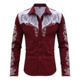 thumbnail image 4 of MOJOGO Men's Western Shirt Floral Print Long Sleeve Cowboy Shirt Buttons Down Shirts for Party Casual Spring Summer Outfits XL, 4 of 4