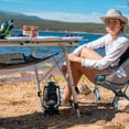 thumbnail image 2 of Camping Table Portable Foldable with Adjustable Legs, Aluminum Folding Table Roll Up Table with Carrying Bag for Outdoor, Beach, Picnic, Backyards, BBQ and Party, Silver, Big, 2 of 20