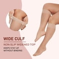thumbnail image 6 of Manzi 6 Pairs Plus Size Knee High Stockings for Women Sheer Nylons Socks, 6 of 7