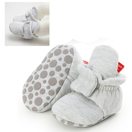 

Zacharyer Baby Cotton Booties Soft Slippers Shoes Non-Skid Ankle Boots with Grippers Toddler Birthday Gift Girl Boy