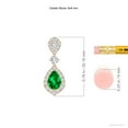 thumbnail image 2 of ANGARA Lab Grown Emerald and Diamond Halo Teardrop Earrings for Women in 14K Rose Gold (Size-6x4mm) | May Birthstone, Birthday, Anniversary, Jewelry Gift for Women | Lab-Grown Emerald Earrings, 2 of 4