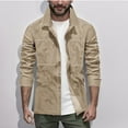thumbnail image 1 of pstuiky camisas de manga larga para hombre, Camiseta lisa de manga larga con cuello vuelto para hombre, informal, elegante, cómoda, con bolsillos, botones y cremallera. salir tops s, 1 of 6