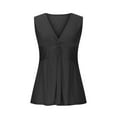 thumbnail image 3 of Womens Tank Top Twist Front Deep V Neck Tanks Sleeveless Peplum Solid Color Tops Casual Elegant Summer Vacation Outfits, 3 of 8