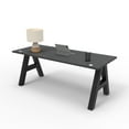 thumbnail image 4 of Serenity A-Frame Writing Office Desk for Home and Office, 72"x30" Charcoal Pattern Top, Black Frame, 4 of 5