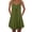 Green, variant on SDJMa Women's Summer Floral Print Dress Ladies V-neck Mid-Waist Loose Button Solid Color Sleeveless Suspender Dress
