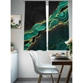 thumbnail image 4 of Green Marble Sheer Curtains 63 Inch Length 2 Panels Set, Gold Abstract Vintage Modern Ombre Art Voile Window Treatment Rod Pocket Curtains Sheers Drapes for Bedroom/Living Room/Kitchen 52x"63"x2, 4 of 7
