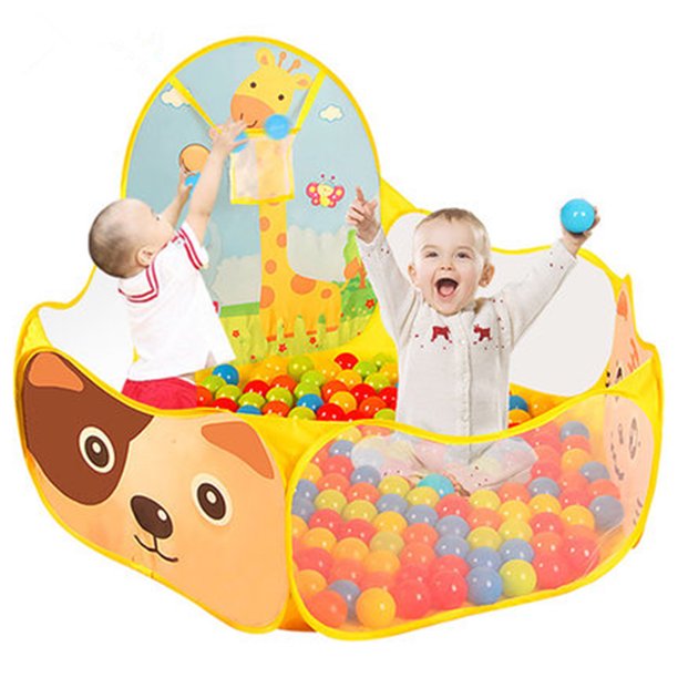 inflatable ball pit with basketball hoop