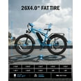 thumbnail image 5 of Qlife Racer Plus Electric Bike for Adults Peak 749W Motor Up to 19.8MPH, 4.0 Fat Tire Electric Mountain Bicycle with 48V 15.6AH Battery, 7 Speed Full Suspension Ebike(White), 5 of 6
