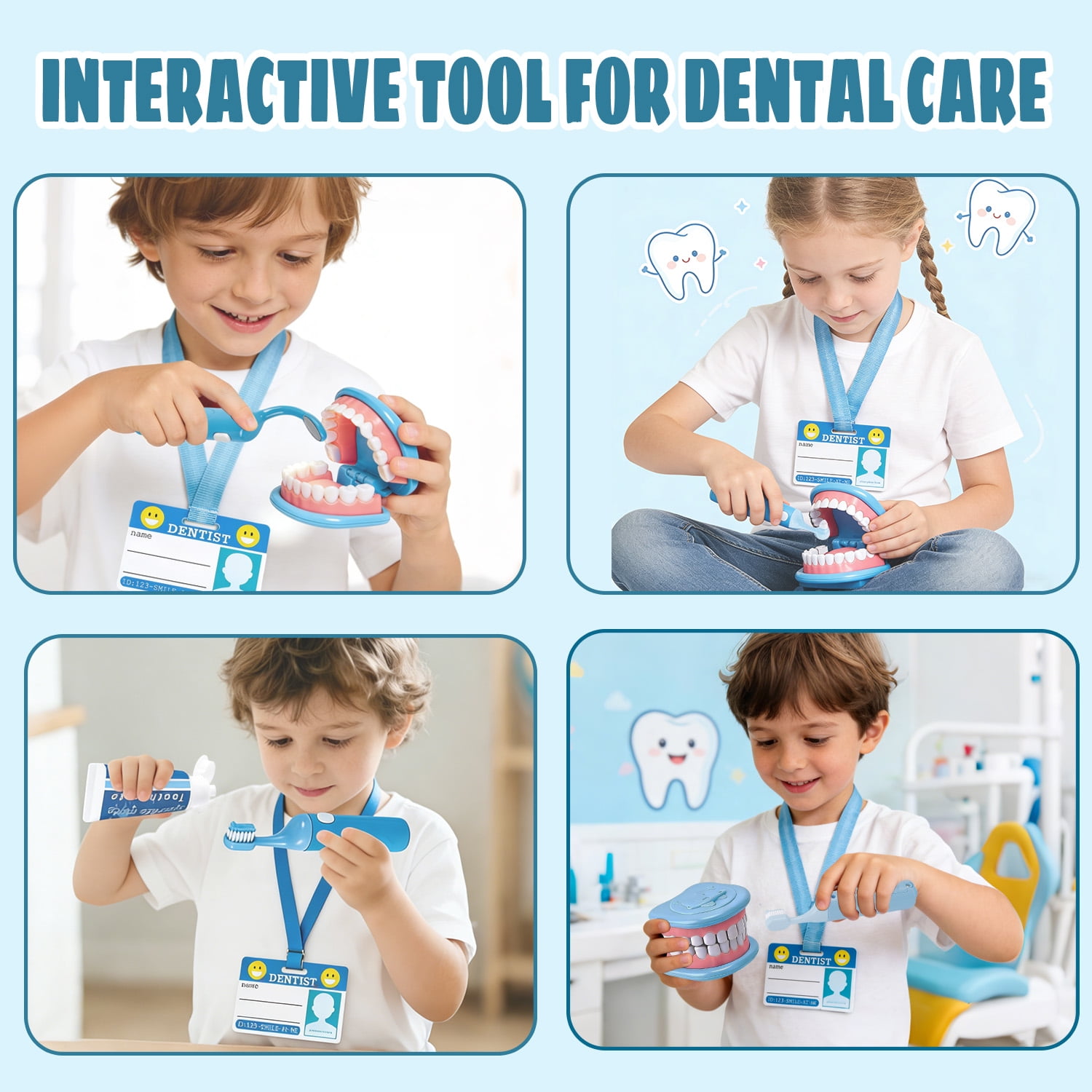 Askmuse Dentist Play Set Kit Toys Gifts, Electric Interactive