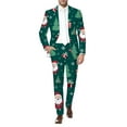 thumbnail image 2 of Mens Christmas Suits 2 Piece Casual Funny Xmas Santa Graphi One Button Jacket and Pant Set Slim Fit Business Office Suits, 2 of 5