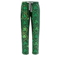 thumbnail image 4 of Domuza St Patricks Day Pajama Pants Men Shamrock Printed Elastic Waist Drawstring Home Trousers Soft Loose Fit Lounge Sleepwear with Pockets Turquoise XL, 4 of 5