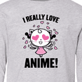 thumbnail image 4 of Inktastic I Really Love Anime with Cute Anime Cat and Hearts Long Sleeve Youth T-Shirt, 4 of 5